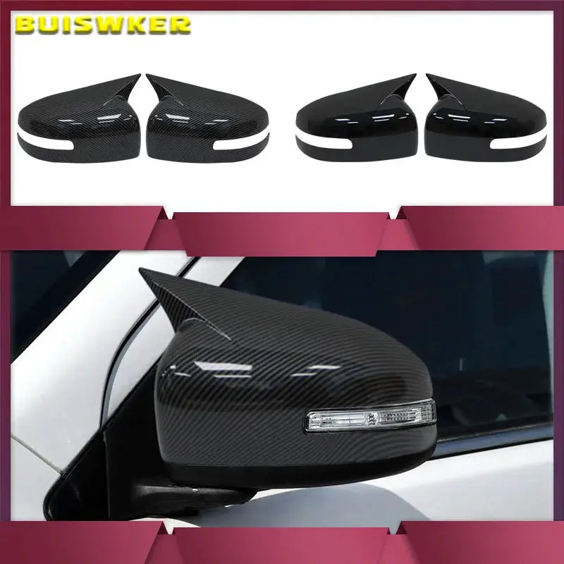 For Mitsubishi Lancer X 10 EX EVO 2013-2016 Black/Carbon Side Door Rearview Mirror Cover Cap Trim Shell Sticker Car Styling by InterCyprus Trading Ltd