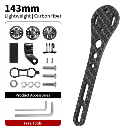 BUCKLOS Bicycle Computer Mount &ndash; Lightweight Carbon Fiber Design 143mm