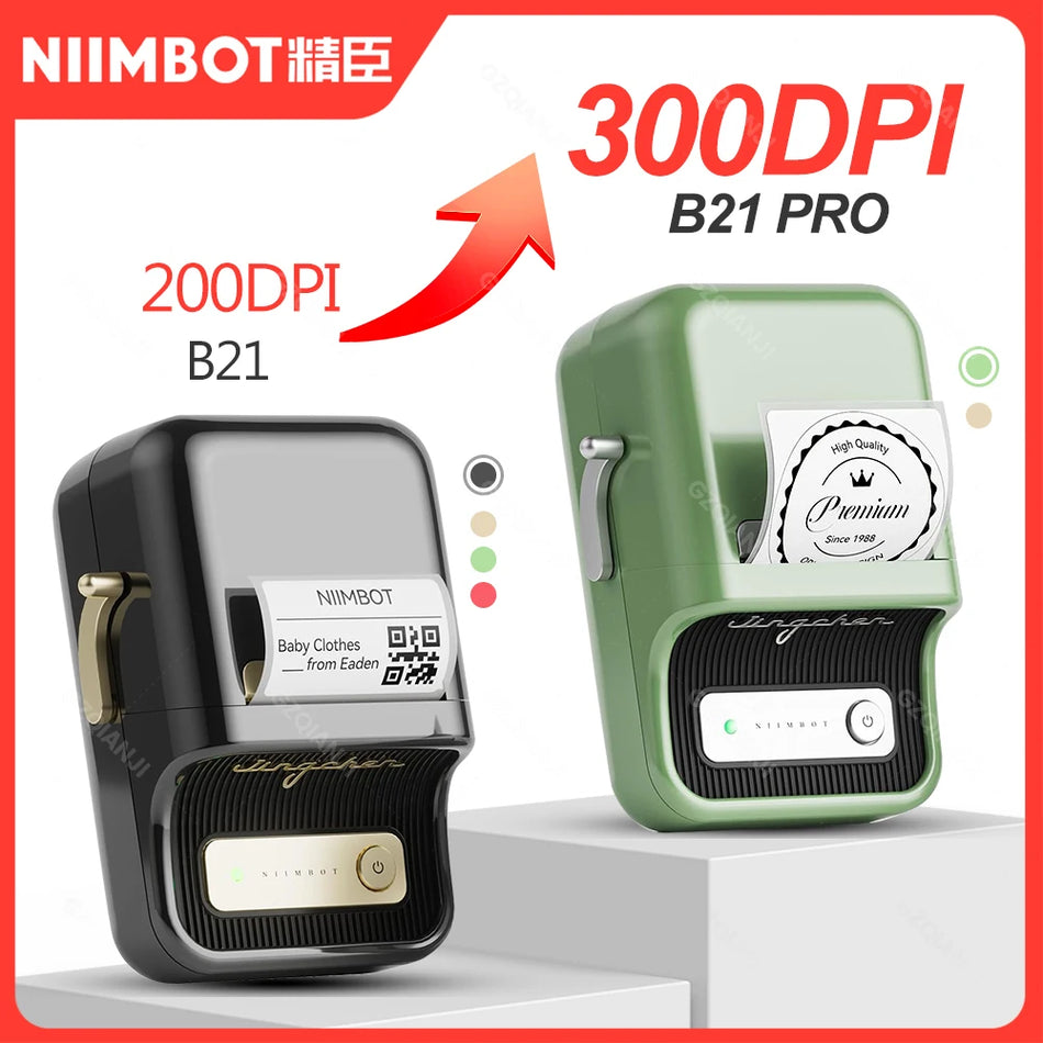 300dpi Niimbot B21 PRO termiskā etiķešu printeris, Bluetooth etiķešu veidotājs