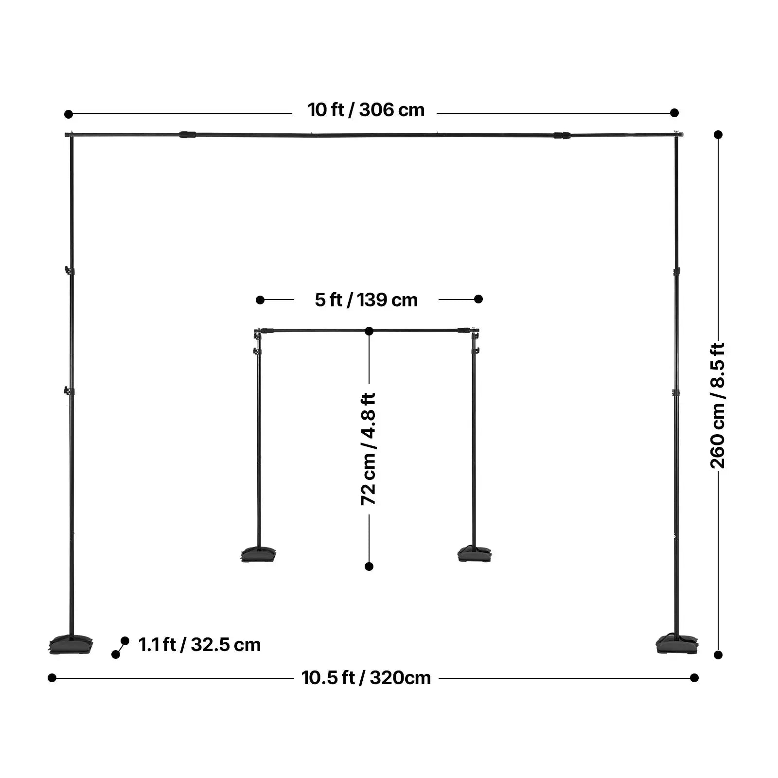 Adjustable Heavy Duty Backdrop Stand Wedding Photo