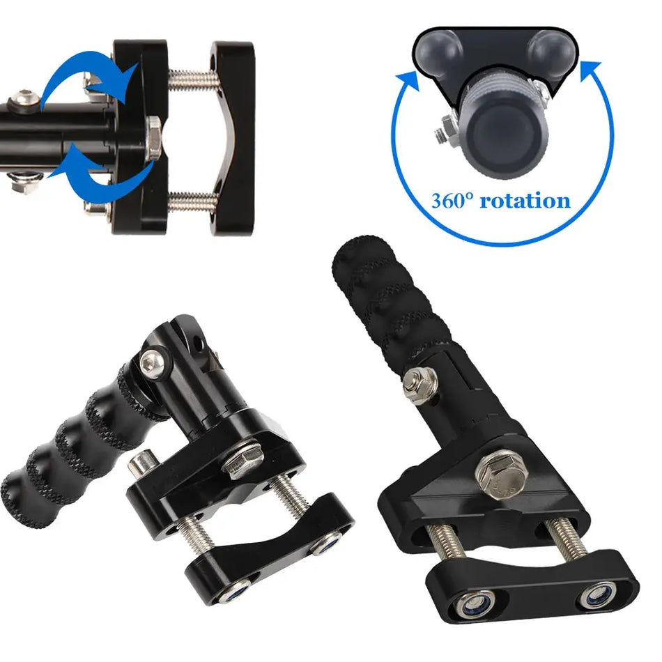 For BMW G650GS R1100GS R NINE T For Honda CB500X NC700X 22MM-28MM Upper Lower Crash Bar Moto Lazystep Highway Folding Footrest by InterCyprus Trading Ltd