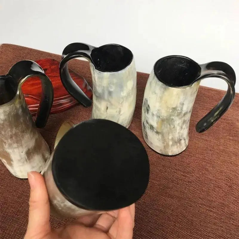 1Pc Handmade Ox Horn Mug - Rustic Whiskey Shot Glass