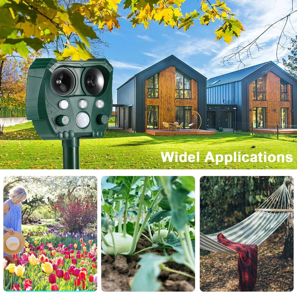 Solar Powered Animal Repeller &ndash; Ultrasonic Pest Deterrent