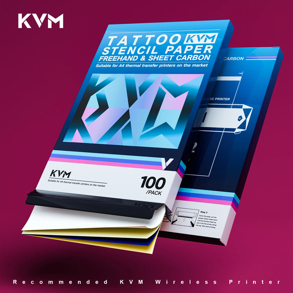 Carta per trasferimento tatuaggi KVM 100 fogli A4 per fotocopiatrice termica
