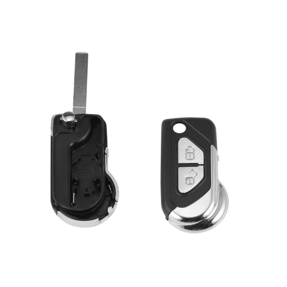 Etui na kluczyk do Citroena DS3, 2-przyciskowe składane ostrze, obudowa z tworzywa ABS, pokrywa wymienna