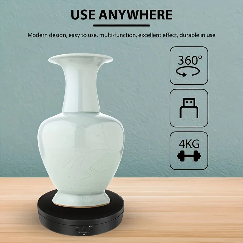 Rotating Display Stand &ndash; USB Cable Included For Photoshoots