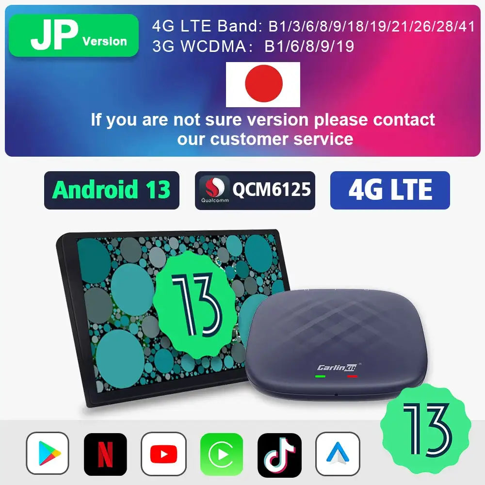 Carlinkit Android 13 TV Box Wireless CarPlay Android Auto JP 8G128G QCM665 / Android 13 Box