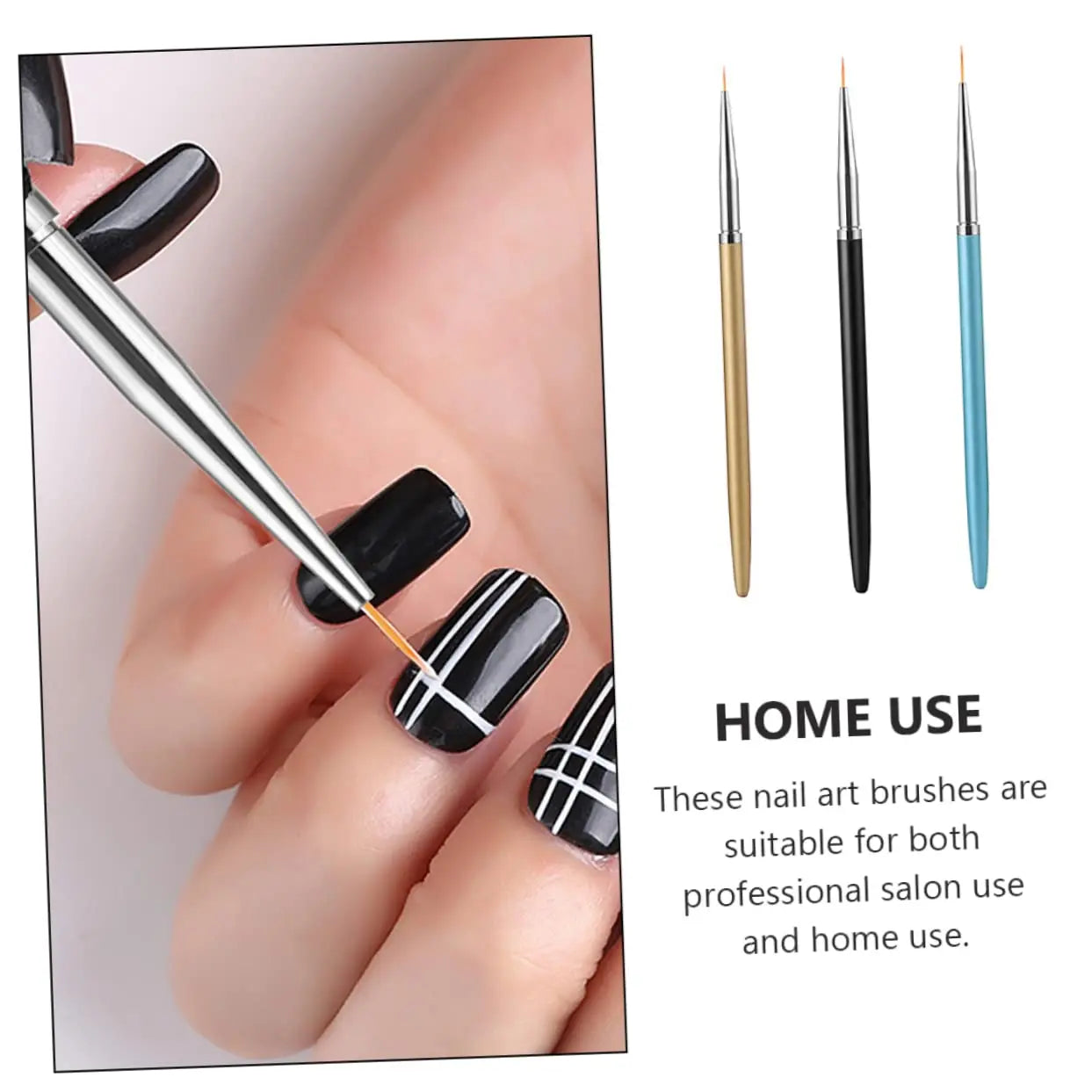 YIKOOLIN 3Pcs Nail Art Ultra Thin Brush Set &ndash; Precise Lines