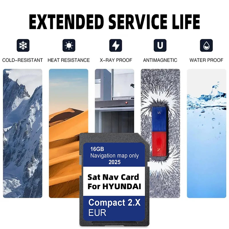 Hyundai GEN2 16GB GPS SD Card UK EU 2025 Map &ndash; Fast Maps