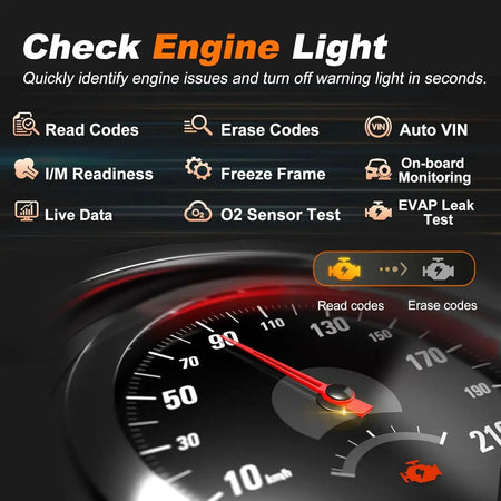 OBD2 Scanner Code Reader Check Engine Light Car Diagnostic Tool Read Clear Fault Codes Full OBD2 Functions 2026 by InterCyprus Trading Ltd