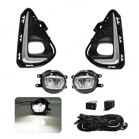 Led Fog Lights For Toyota Corolla Axio 2018 2019 2020 2021 Fog Lamp Assembly Grill Headlight Wires Button Frame Chrome Covers by InterCyprus Trading Ltd