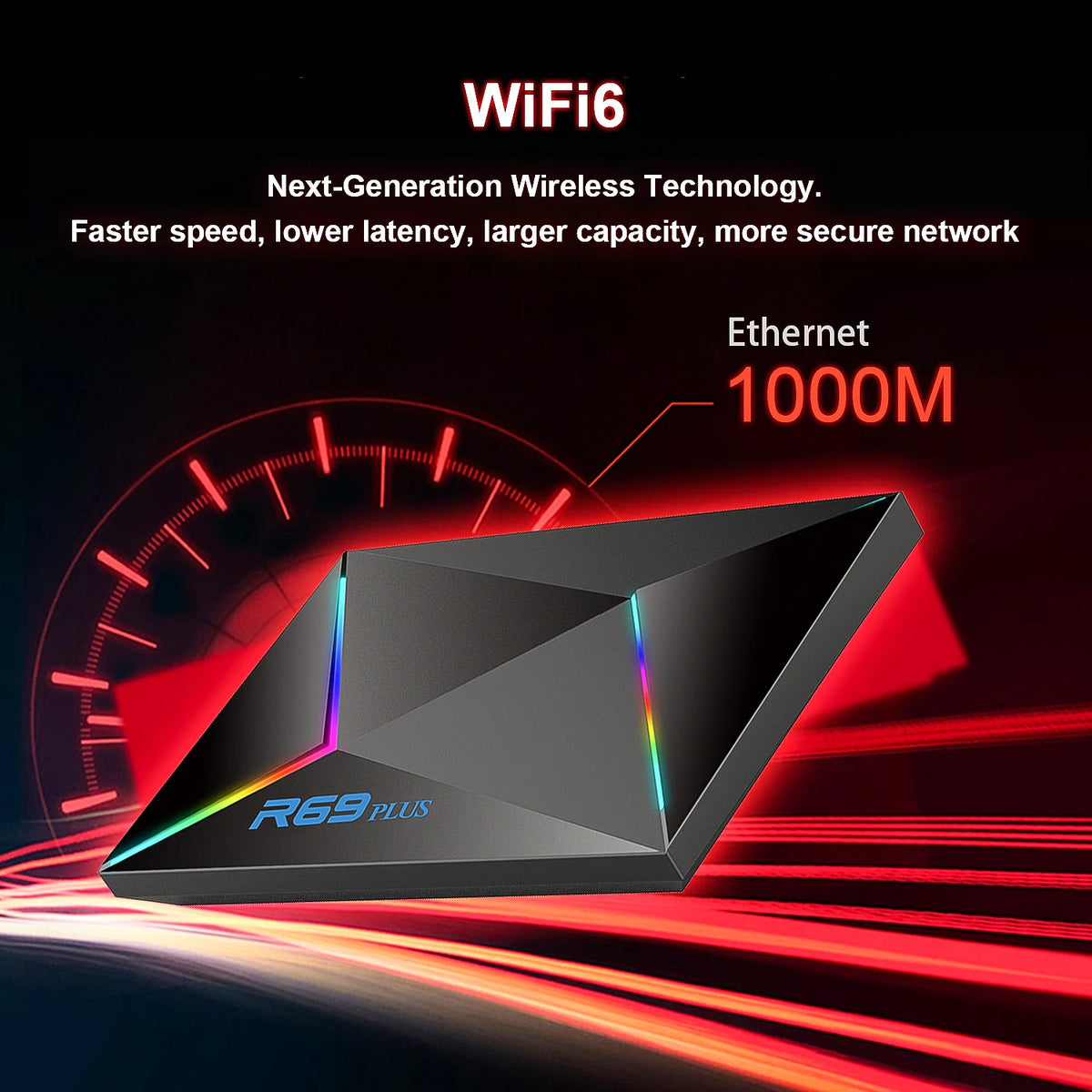 R69 Plus Voice Control TV Box &ndash; Ultra HD 8K Netflix Ready