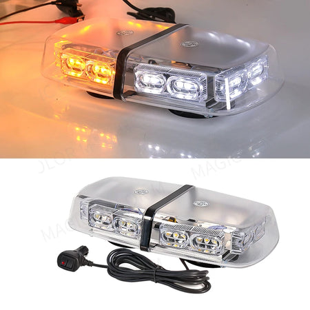 36 LED Roof Top Strobe Light - Magnetic Mount Beacon Clear Yellow White
