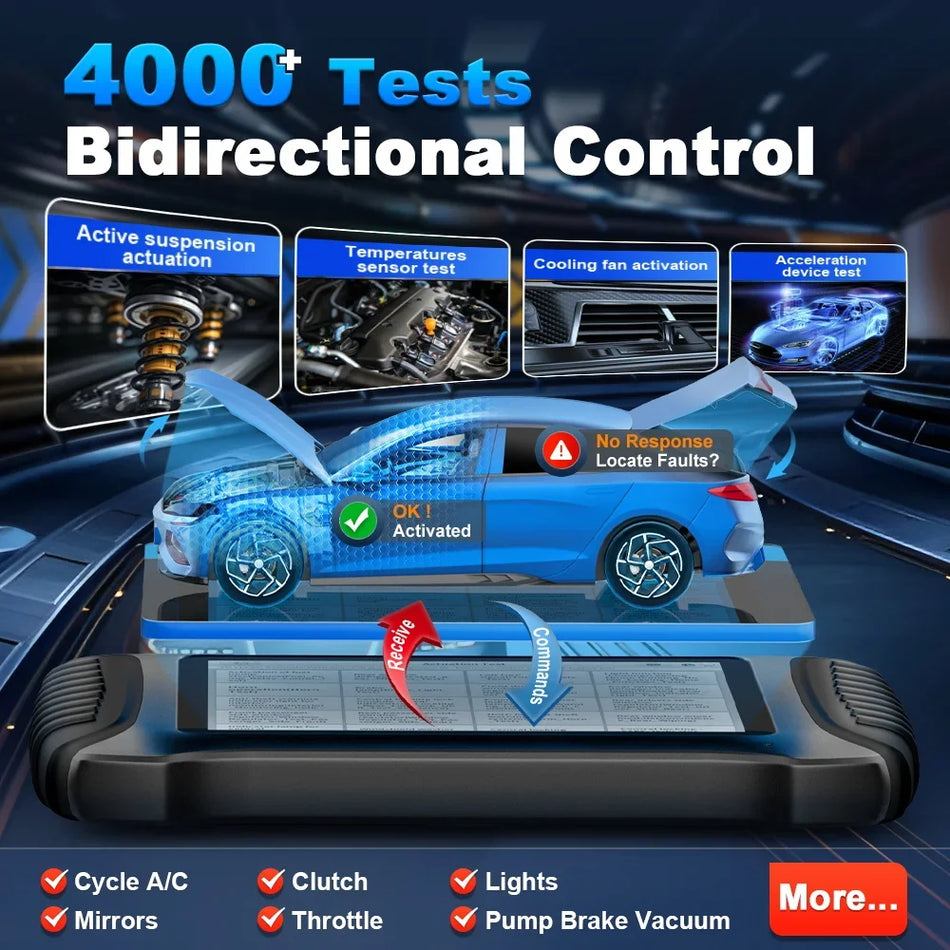 Bluetooth Automotive Diagnostic Scanner With 8 Inch Screen