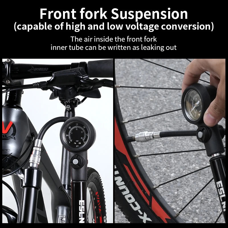 Алюминиевый велосипедный насос 300 PSI с цифровым дисплеем, Presta/Schrader