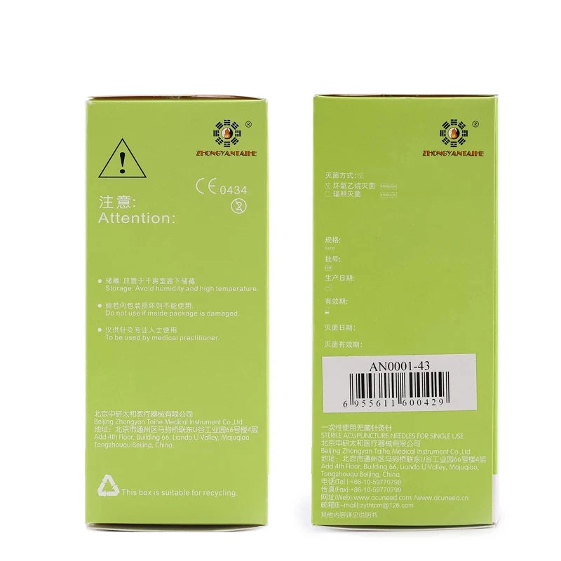 Ace de acupunctură din oțel inoxidabil Taihe 1000 bucăți tub