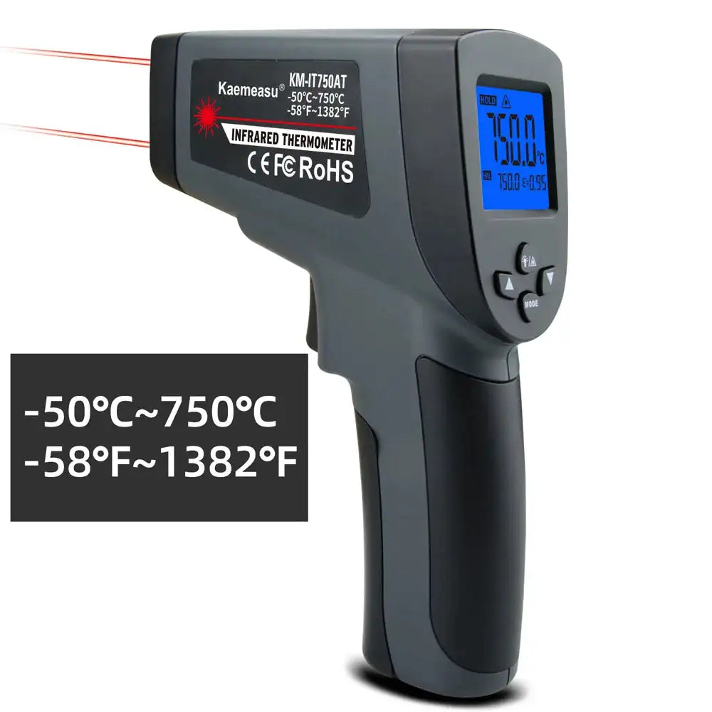 Infrared Thermometer Gun 50 to 1600C LCD Laser Pyrometer black 750 / CHINA