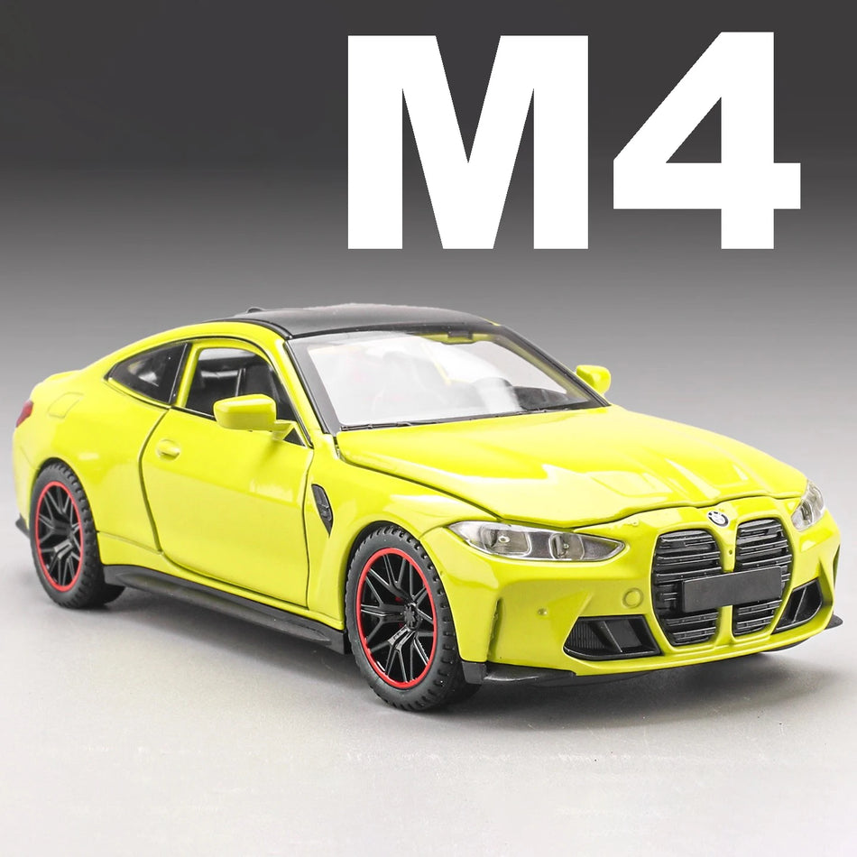 Coche de juguete de aleación de metal con neumáticos de goma para BMW M4 Coupe 320i