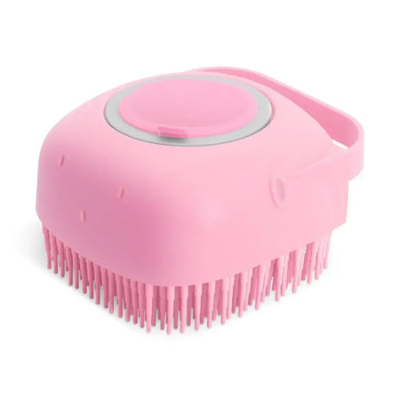 2-in-1 Dog and Cat Shampoo Brush with Silicone Massage Scrubber pink