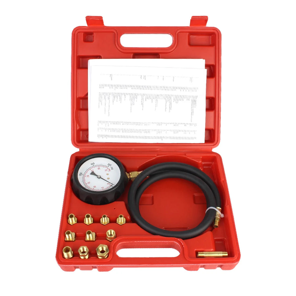 Kit di Tester per Pressione dell'Olio Motore TU-11A, Manometro per Pressione di Trasmissione, 12 Pezzi