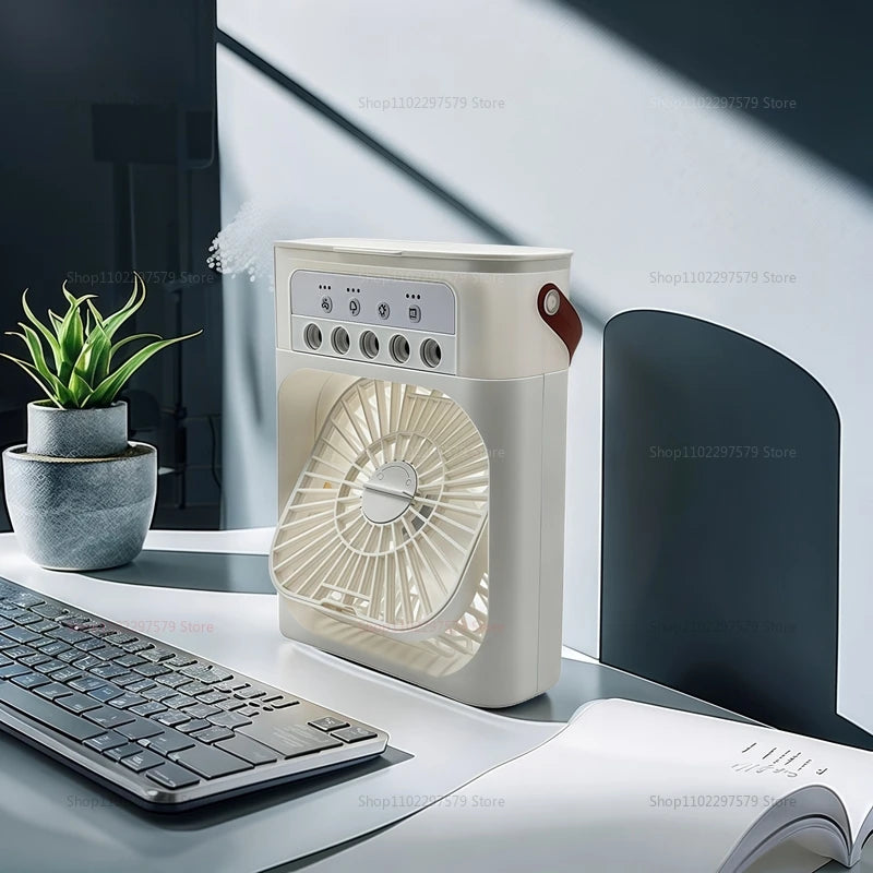 3-in-1 Portable Air Cooler Fan, Humidifier &amp; LED Night Light - Compact Personal Air Conditioner for Home &amp; Office