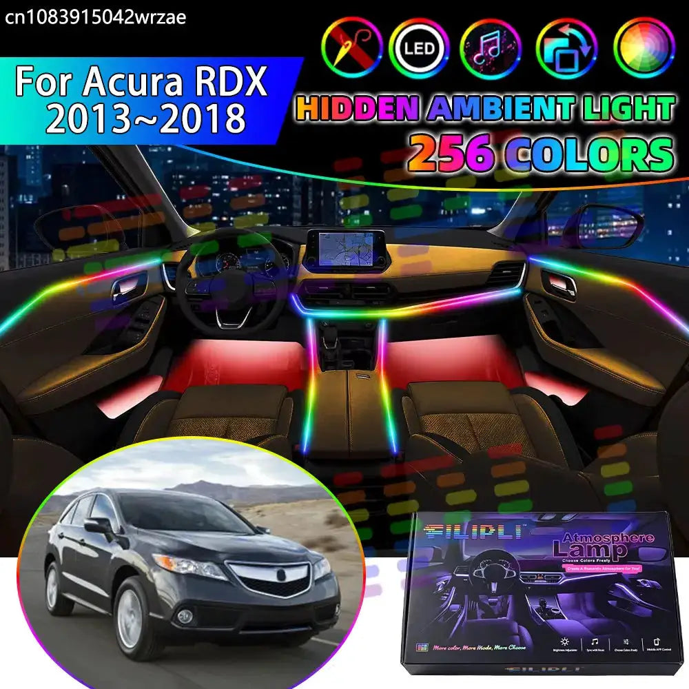 For Acura RDX 2013~2018 MK2 TB3 TB4 2014 RGB Car Interior Ambient Lights Strips Breathing Lighting Kit App Control LED strips by InterCyprus Trading Ltd