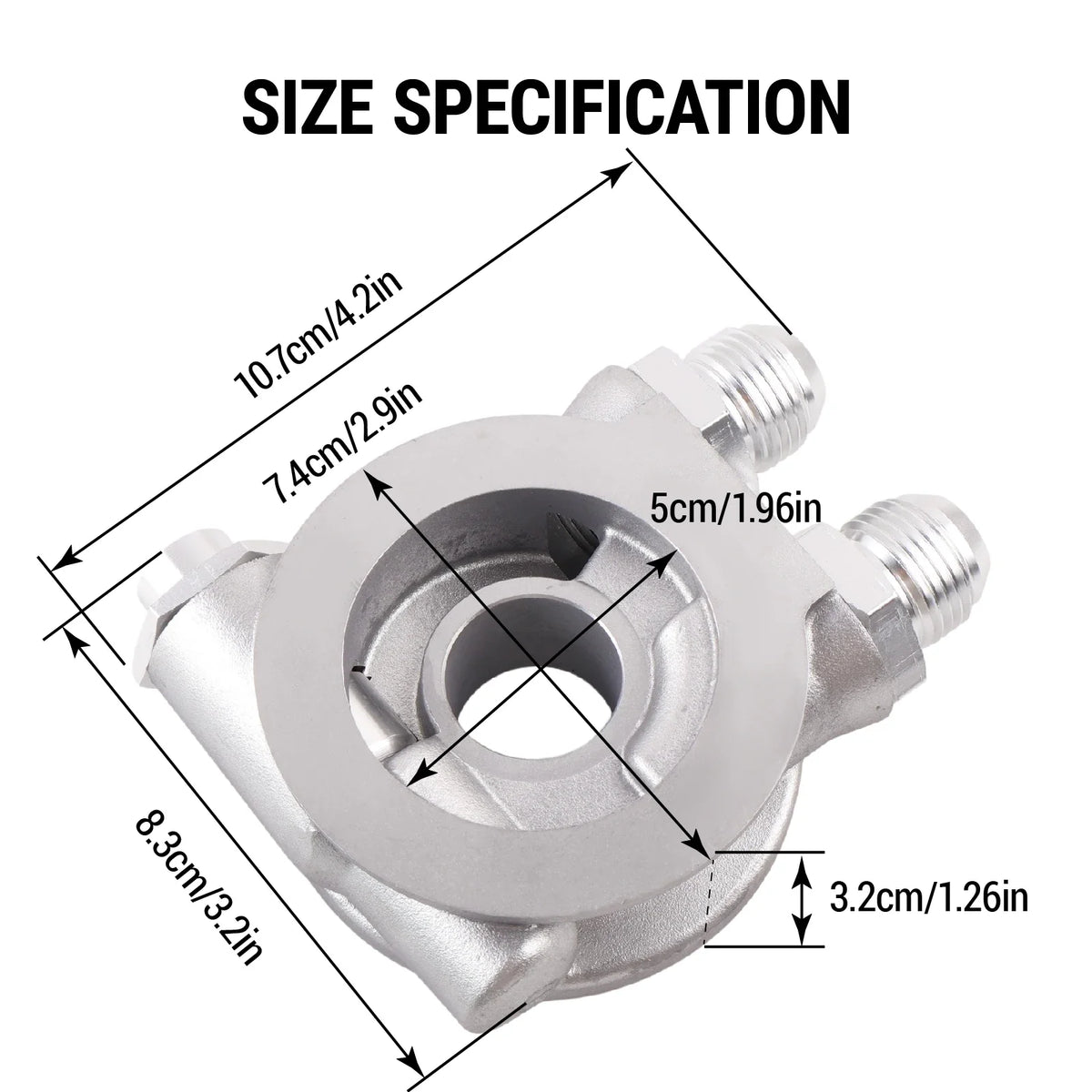 Heavy Duty Aluminum AN8 and AN10 Oil Cooler Sandwich Plate Adapter by InterCyprus Trading Ltd