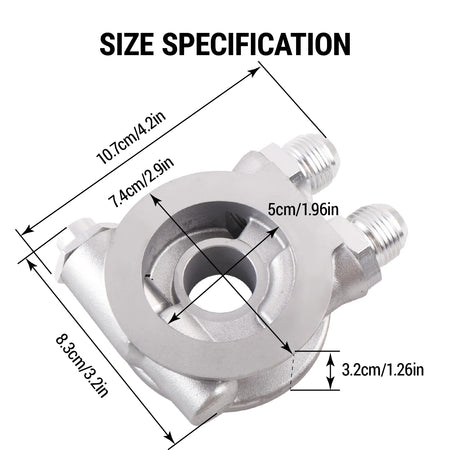 Heavy Duty Aluminum AN8 and AN10 Oil Cooler Sandwich Plate Adapter by InterCyprus Trading Ltd