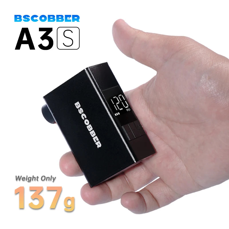 Pompa electrică portabilă fără fir BSCOBBER Mini pentru bicicletă cu afișaj digital 120 PSI Presta Schrader