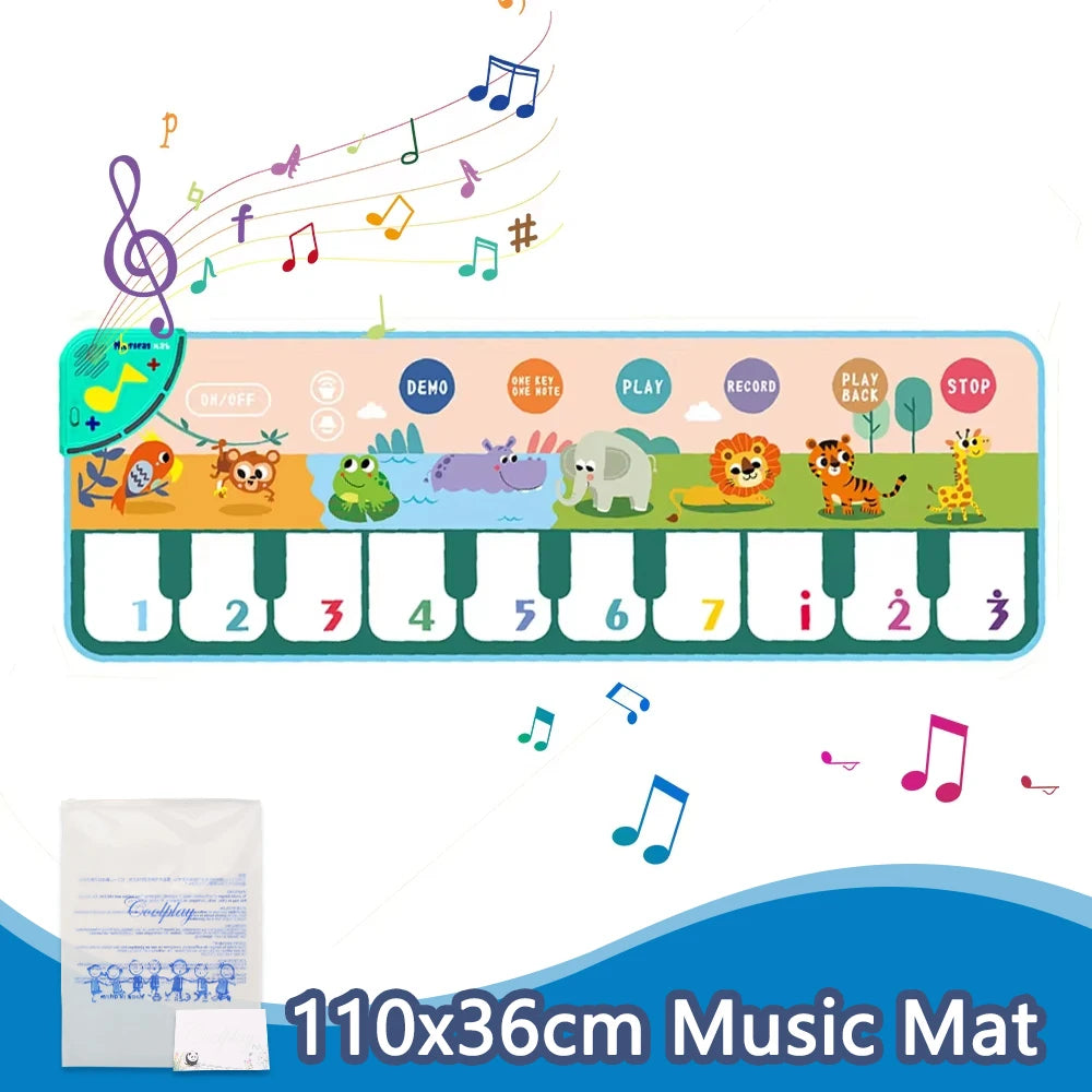 Coolplay Music Piano Mat &ndash; Interactive Educational Fun for Toddlers 110x36cm Animal