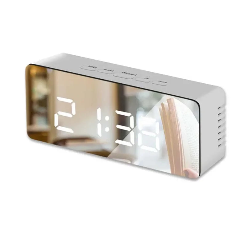LED Mirror Alarm Clock &ndash; Large Display with Snooze Function A05