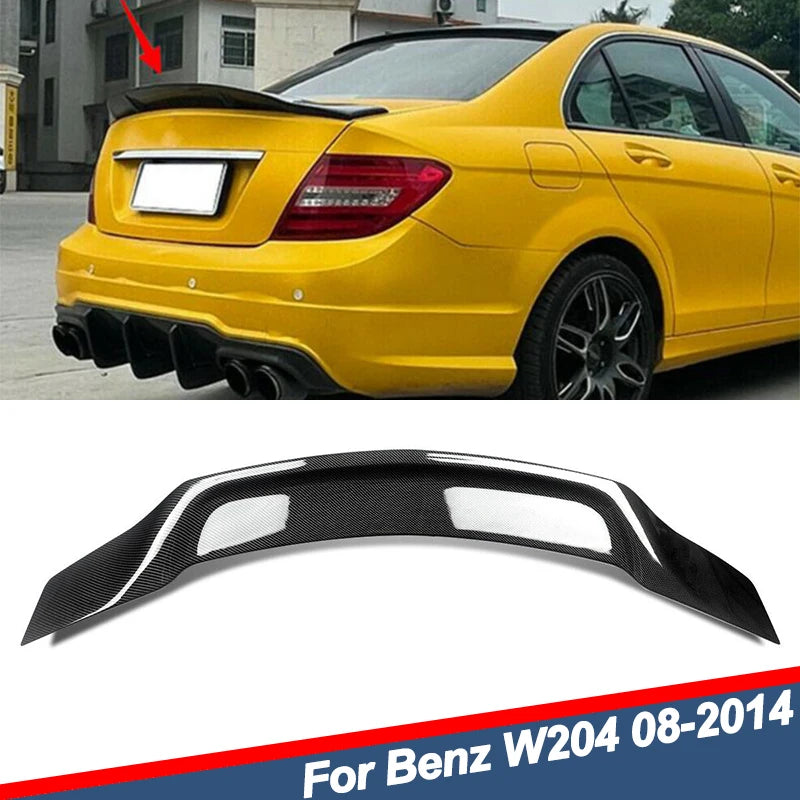Spoiler Posteriore Mercedes Classe C W204 Stile RT in ABS Fibra di Carbonio Colore