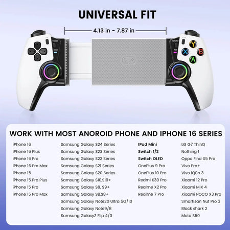 BEBONCOOL MC500/MC5000 Wireless Gamepad Hall Effect Gaming Controller for Switch/OLED/iOS/Android/iPad Mini Gamepad by InterCyprus Trading Ltd