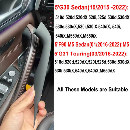 2pcs 4pcs G30 G31 F90 Door Handle Pull ABS Inner Trim Cover for BMW 5 Series M5 2017-2021 51417438521 by InterCyprus Trading Ltd