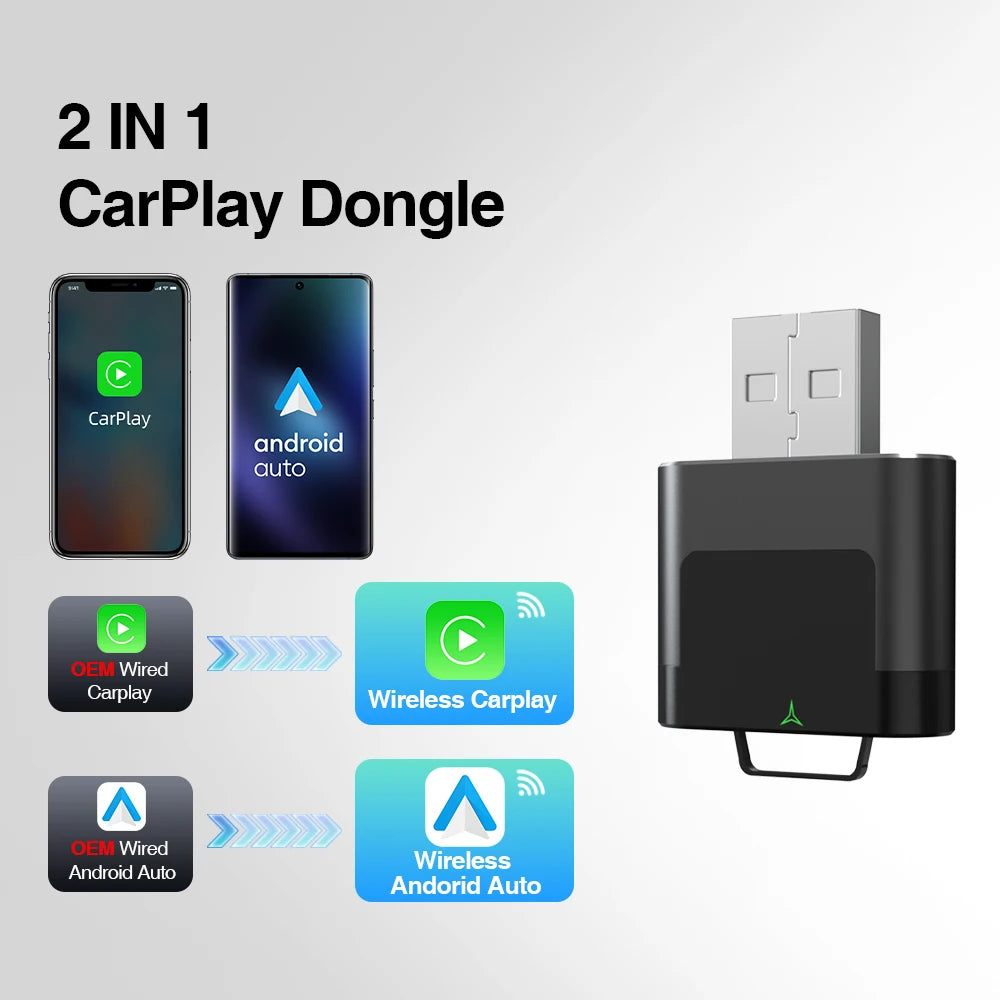 2in1 Wireless Mini CarPlay Dongle - Plug And Play Wireless CP211