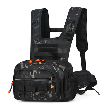 Tactical Chest Bag Molle Vest Front Pouch &ndash; Rugged Utility BK CP