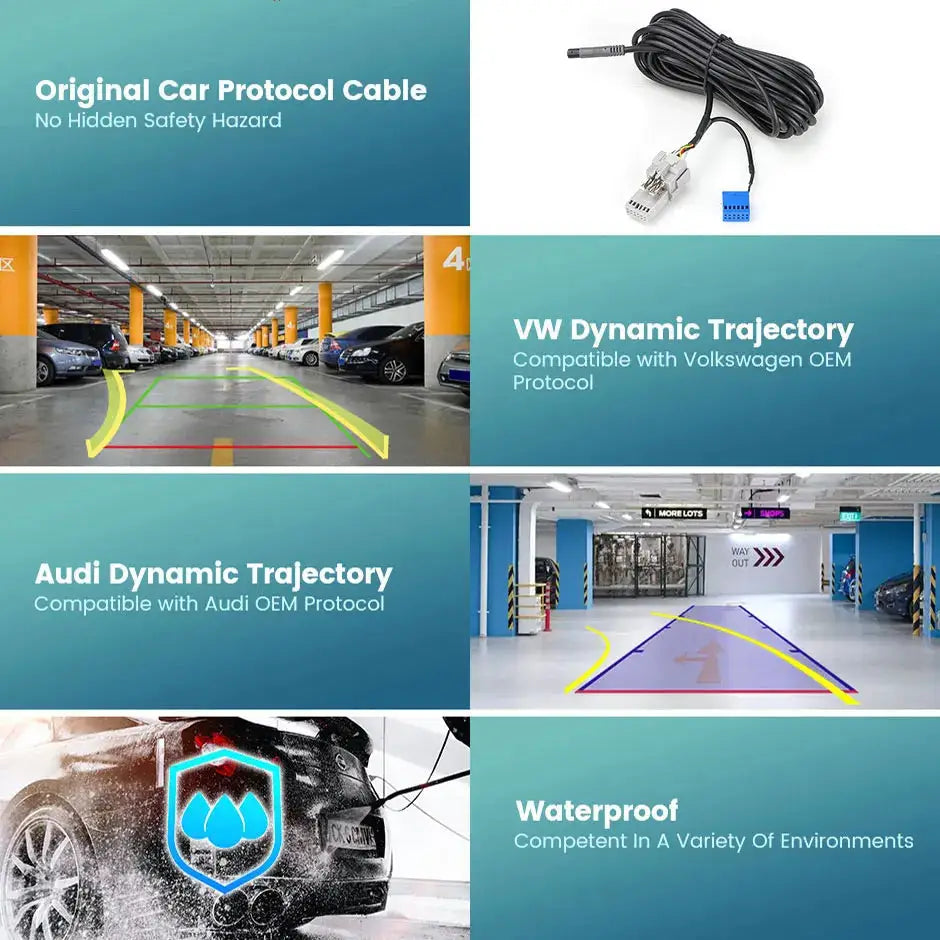 GreenYi CanBus Dynamic Car Rear View Backup Camera For VW Tiguan Skoda Octavia A7 5E Superb 3V Caddy 2K MIB OEM Stereo Plug&Play by InterCyprus Trading Ltd