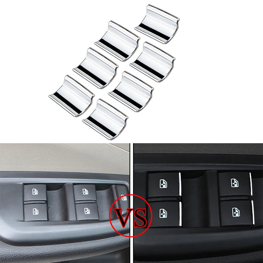 Наклейка на кнопку подъема окна из 7 частей хромированная отделка для Chevrolet Cruze интерьера