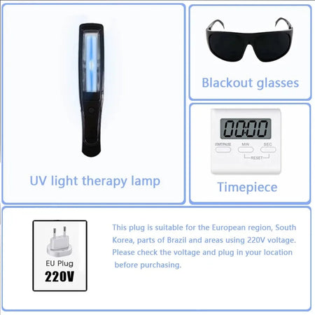 UVB Vitiligo Therapy Light UV311nm Lamp &ndash; Clinical UV Lamp 220V EU PLUG