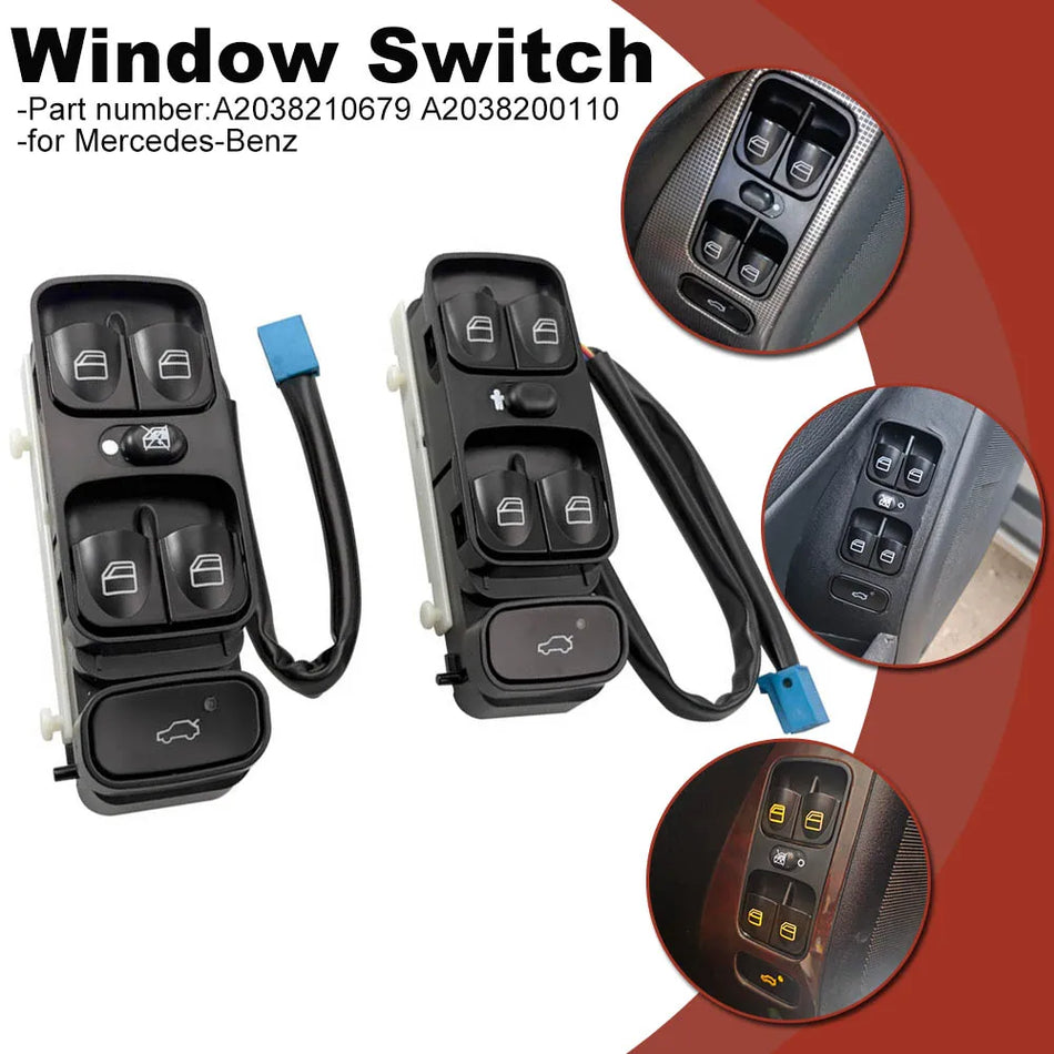 Interruttore Finestrino Anteriore Sinistro per Mercedes-Benz W203 C-Class C180 C200 C220