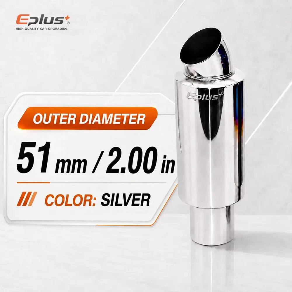 EPLUS Universal Car Stainless Steel Exhaust Muffler Tip Car Exhaust Resonator Inlet 51/63/76mm by InterCyprus Trading Ltd