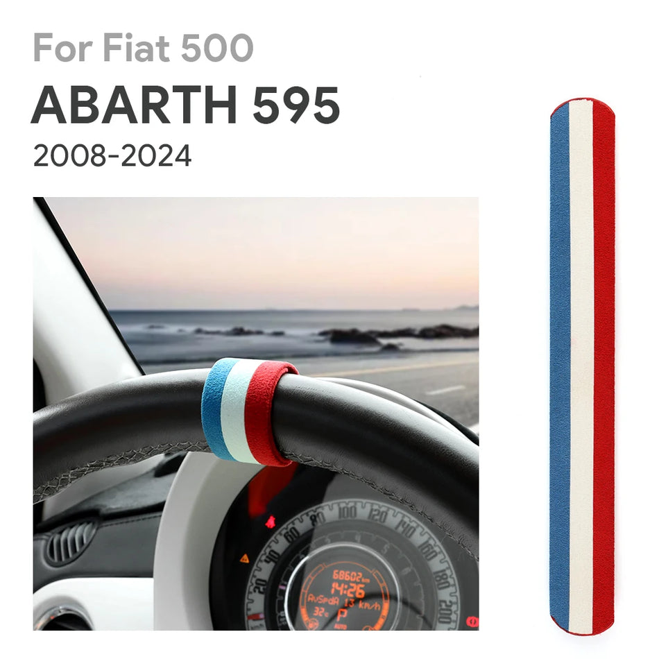 Steering Wheel Trim Ring Premium Suede For Fiat Abarth 500 595 695