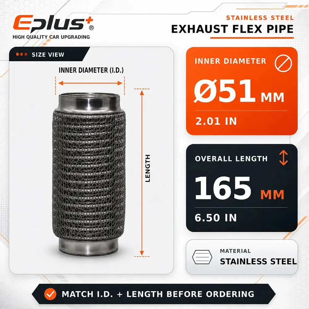 Universal Automotive Chain Link Mesh Exhaust Hose Stainless Steel Braided Flexible Bellows for Car Exhaust System Replacement by InterCyprus Trading Ltd