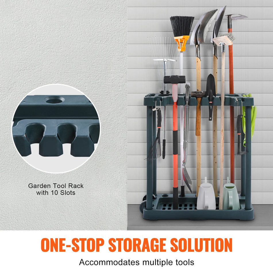 SucceBuy 10 Slot Yard Tool Organizer &ndash; Space Saving Rack