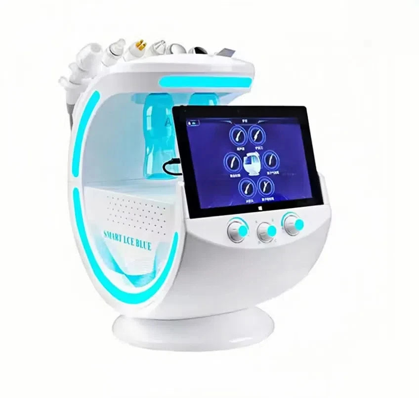 7 I 1 Hudanalysator RF Score Oxygen Spa Maskine Isblå