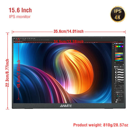 Anmite 15.6 Inch 4K Portable Monitor &ndash; High Dynamic Range Display