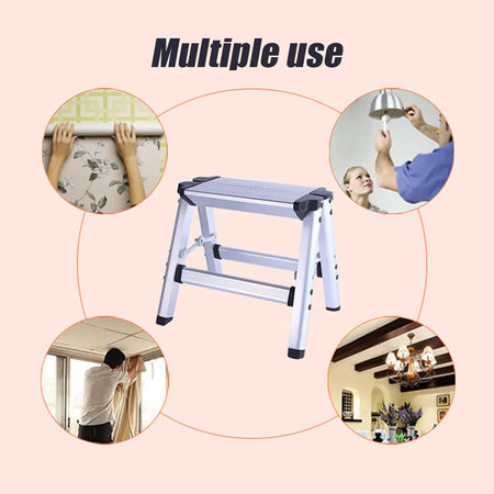 Aluminium Platform 2-Step Folding Ladder - Anti Slip Safety