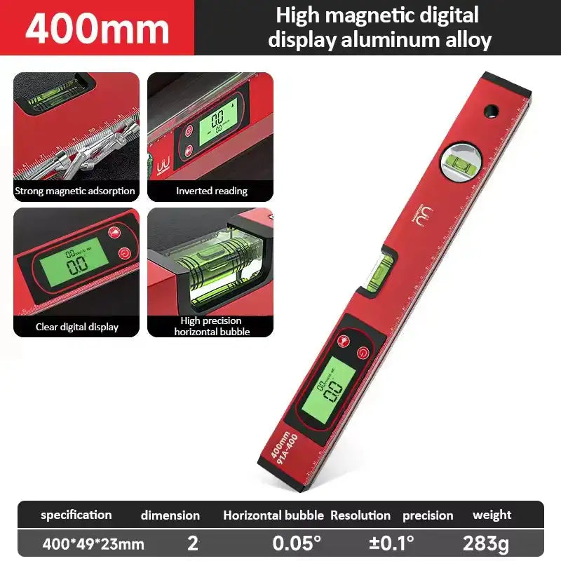 30 40 50 Cm Digital Level Ruler Magnetic Angle Meter Red 40cm