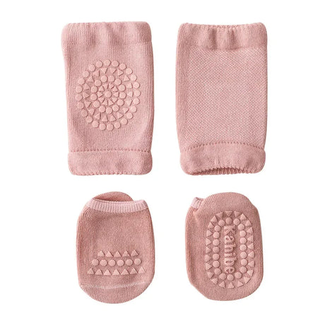Baby Knee Pads Socks Set &ndash; Anti Slip Crawling Safety Pink / S(0-1Year)