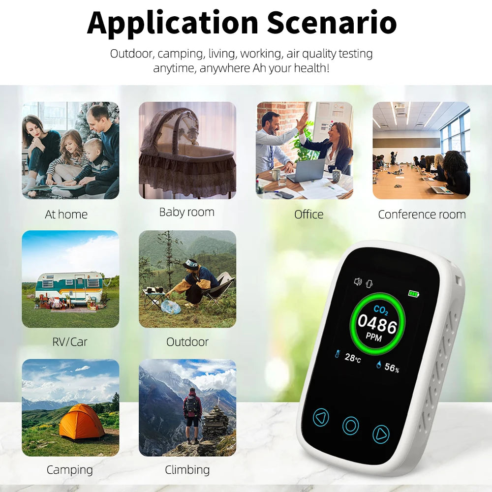 3 In 1 Air Quality Meter CO2 Temp Humidity &ndash; Voice Alarm